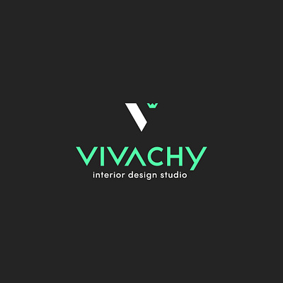 Vivachy logo design brand identity branding corporate identity crown geometric lettermark logo logodesign