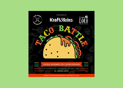 Taco Battle ―Gastronomic Event adobe branding cover digital event flat flyer food gastronomy graphic design illustration illustrator logo mexican social media taco