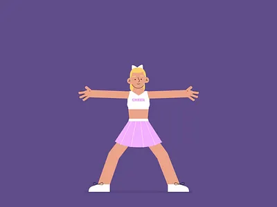 Cheerleader 2d animation after effects animated gif animation character cheerleader dance flat girl jump motion graphics skirt