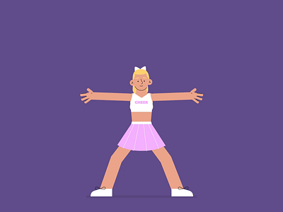 Cheerleader 2d animation after effects animated gif animation character cheerleader dance flat girl jump motion graphics skirt