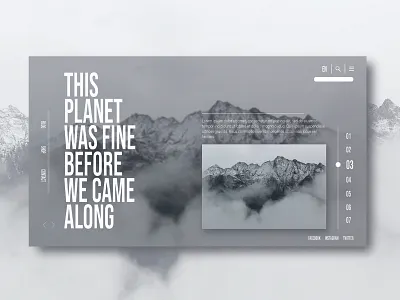 Climate Change website landing page adobe photoshop climate climate change company website creative design graphics landing page mockup planet ui uidesign visual identity web webdesign website