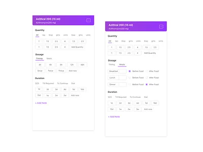 Medicine Dosage UI doctors dosage healthcare medicine medicine app ui uiux web emr