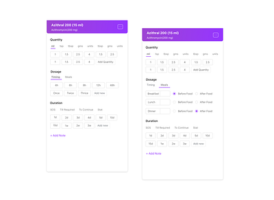 Medicine Dosage UI doctors dosage healthcare medicine medicine app ui uiux web emr