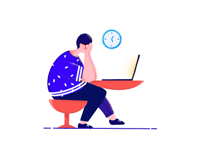 Deadline agency boy busy clean coworking deadline drawing estonia etheric failure freedom freelance freelancer illustration man office procreate time work working