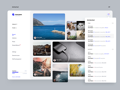 Activity feed 047 cloud daily ui design img photo service ui web
