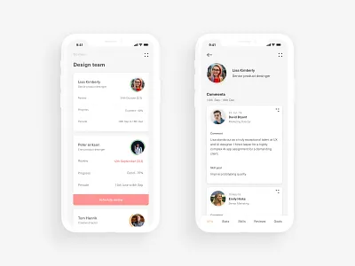 HR performance evaluator concept data metrics mobile design neutral sketch