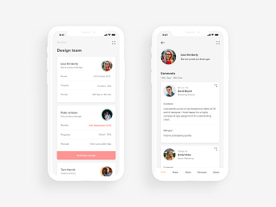 HR performance evaluator concept data metrics mobile design neutral sketch
