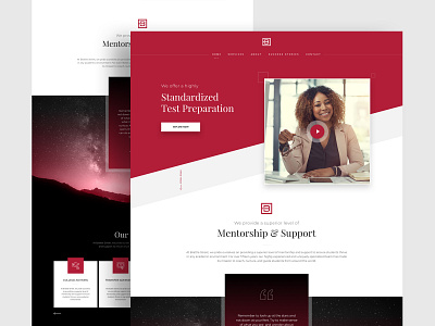 Landing Page Design -BS center clean creative design education homepage inovative inspiration institute institution landing page modern red ux ui video website