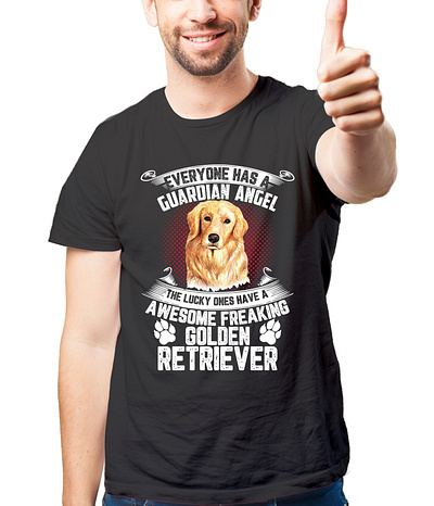 GOLDEN RETRIEVER LOVERS T-SHIRT DESIGN angel complex t shirt design dog lover doggy guardian illustration tshirt design tshirts