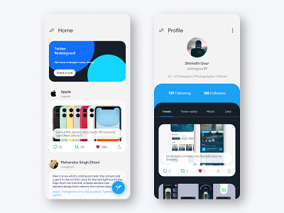 Twitter redesigned concept UI app app design app ui design digital design social media twitter twitter feed ui user interface