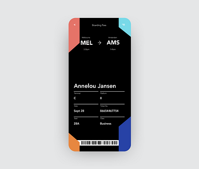 Daily UI challenge Day 24 - boarding pass boardingpass dailyui dailyui024 dailyuichallenge