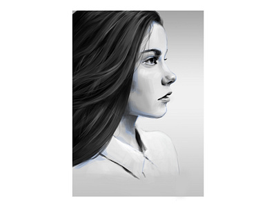 Gray art artwork digital art digital painting digitalart digitalartwork girl gray grayscale painting