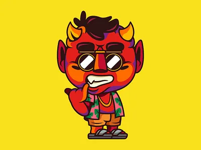 Tropical_Tyco_19 beach caribbean character design design evil fire flat icon illustration miami tropical vector