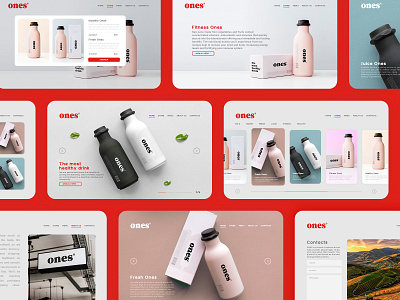 Ones website #2 brand branding design flat fresh juice logo logotype milk minimal ui ux water web website website design