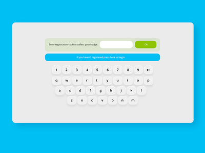 Keyboard for Kiosk / registration panel app design flat materialdesign minimal ui ux