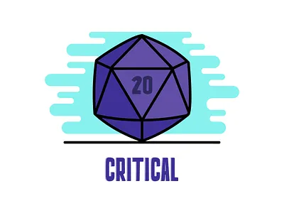 Critical art colors dice draw flat games icon icon design illustration illustration digital illustrations rpg vector
