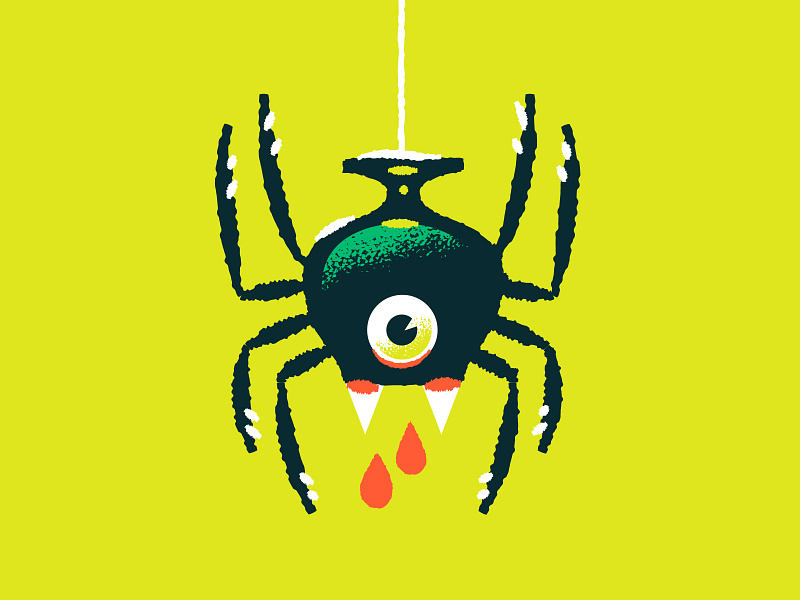 Illustration beer halloween reve snifter spider
