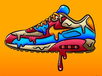 NIKE Drip Sneaker animation branding design illustraion illustration art illustrator nike nike air max sneaker vector