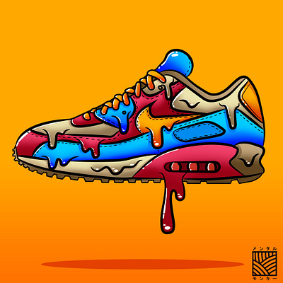 NIKE Drip Sneaker animation branding design illustraion illustration art illustrator nike nike air max sneaker vector