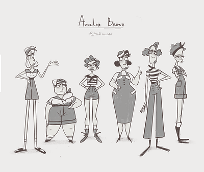 Vintage sailor lady animation character character animation character art character design emotional design lady sailor vintage