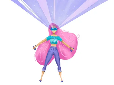 VR illustration 360 3d augmented background character design game girl glasses illustration illustrator procreate reality technology texture virtual virtual reality virtualreality vr woman