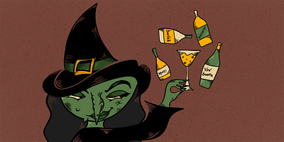 Wicked Juice alcohol apple pencil booze eastern europe halloween illustration ipad ipadpro procreate spooky wicked wine winery witch