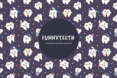 Funny Teeth Vector Free Seamless Pattern free freebie funny graphics pattern teeth typography vector