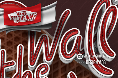 Vans "Off the wall" design - small detail art design illustration illustrator lettering logo logotype photoshop psd red shoes texture type vans vector