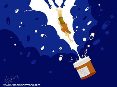 Reach - Opioid Crisis addiction annamaria ward art cartoon design drugs editorial editorial illustration help illustration illustrator medical medication newspaper opioid pharmaceutical pharmacy pills psychology virginia