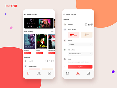 019-Movie Voucher Page design icon movie movie app online shopping ui