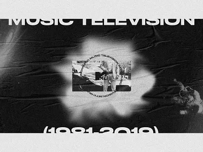 Music Television (1981—2019) astronaut black and white dark exploded grid exploration grid grunge layout mtv noise planet poster space typography ui ux webdesign