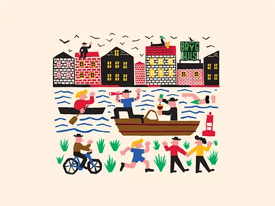 Nyhavn, Copenhagen art beer label branding color design drawing graphic illustration painting