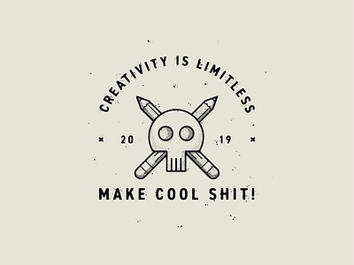 Creativity Is Limitless badge branding design illustration logo make cool shit texture true grit texture supply typography vector