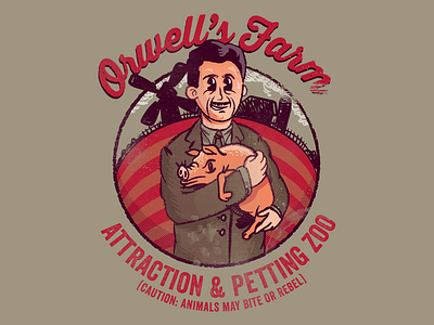 Orwell's Farm 1984 adobe illustrator animal farm athoritarian book character design constructivism dystopian george orwell graphic design illustration petting zoo vector