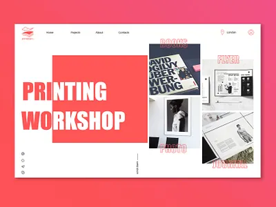 Printing workshop concept clean concept design fashion homepage inteface ui ux web design website