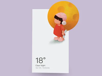 weather widget night girl moon night procreate weather widget