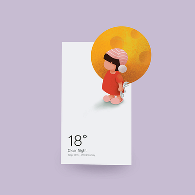 weather widget night girl moon night procreate weather widget