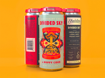 Divided Sky 16oz cider collaboration divided sky hoppy illustration package design packaging pinthouse pizza shacksbury