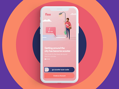 flee scooter app color food iphone landing logo page responsive time web