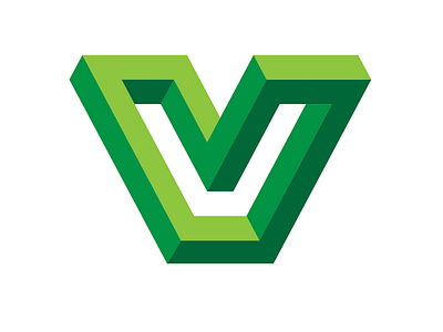 The Village Icon design green logo perspective vector