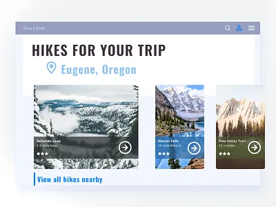 Curated Content | DailyUI091 content curated for you dailyui dailyui 001 dailyui 091 dailyui091 dailyuichallenge desktop hike trip planner