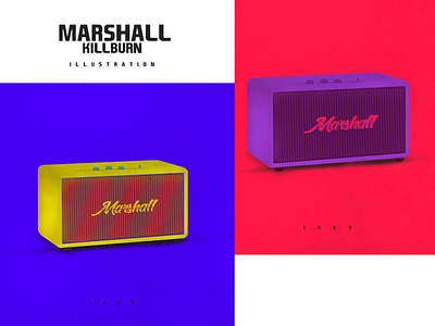Killburn Marshall design flat illustration marshall minimal speaker typography vector