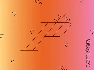 Playlist Cover - August album cover august logo music pattern playback playlists spotify summertime sun sunrise sunset typography