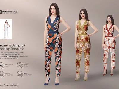 womens jumpsuit mockup cloth mockup design dress female jumpsuit mockup lady long dress mock mockup pattern photoshop presentation template texture up woman