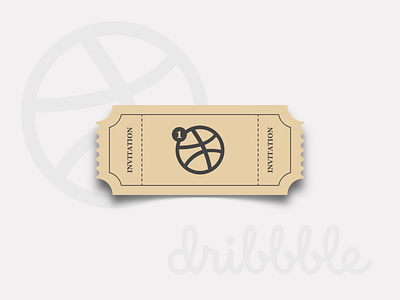 Dribbble Invitation. dribbble invite flatdesign invitation invite ticket vector vectorart