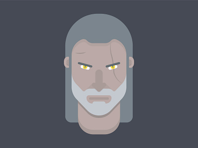 Geralt of Rivia design flat flat illustration geralt of rivia illustration illustrator the witcher vector witcher