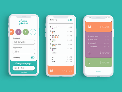 check please app design layout ui ux