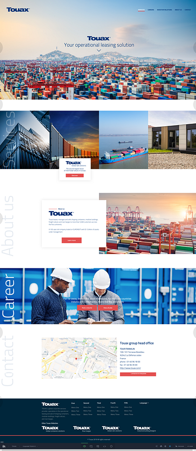 Touax ui design b2b containers corporate corporate design landing page ui uidesign webdesign