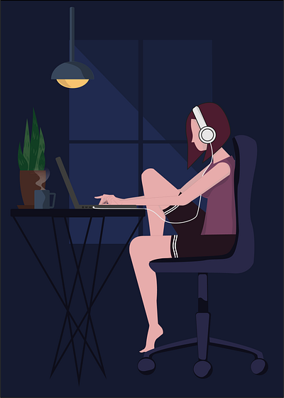 3 am. aloe character code design drawing graphic illustration night product vector