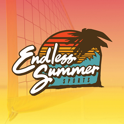 ENDLESS SUMMER SPORTS - Logo Design beach branding design icon illustration logo louisiana palm tree sand sports sports logo summer surf typography vector